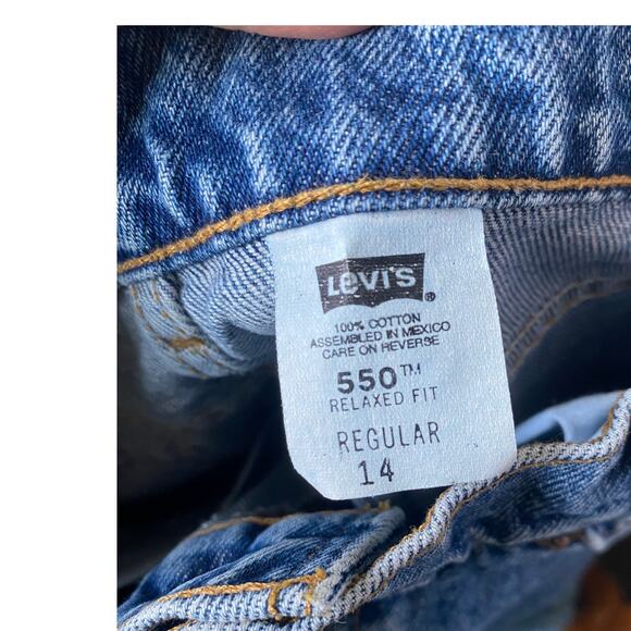 Vintage 550 Orange Tag Levi Strauss Girls Size 14 Relaxed Fit Jeans- 100% Cotton - Picture 6 of 11